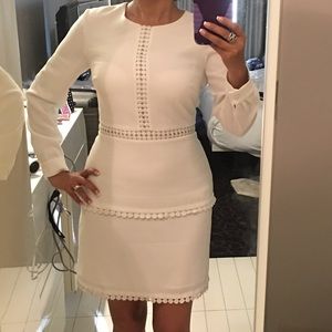 Classy long-sleeve white dress!
